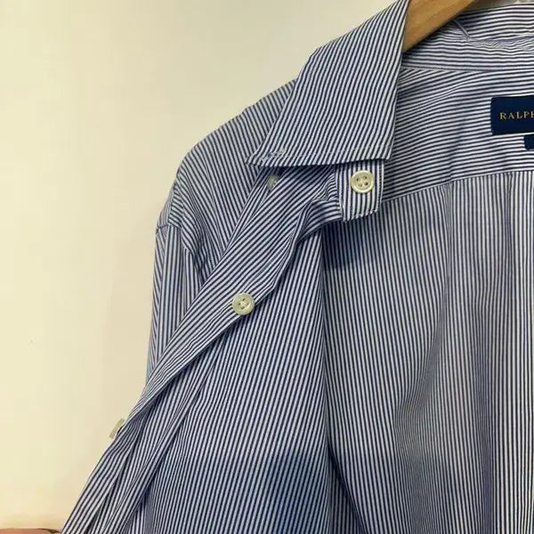 [SOLD OUT] 미디움 폴로 랄프 로렌 슬림핏 스트라이프 봄 셔츠 블루