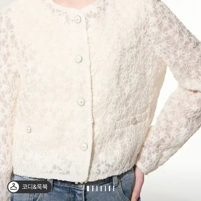 [BUNJANG] Mine Lace Crop Jacket / 마인 레이스 칼라 크롭 자켓