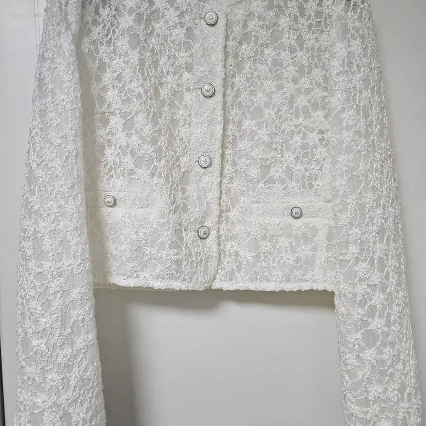 [BUNJANG] Mine Lace Crop Jacket / 마인 레이스 칼라 크롭 자켓