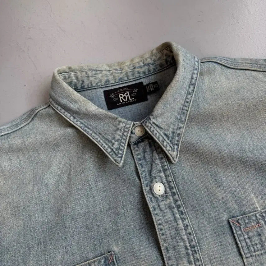 [SOLD OUT] RRL 더블알엘 XXL 투포켓 빅사이즈 워크 데님셔츠