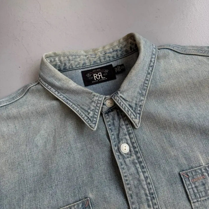 [SOLD OUT] RRL 더블알엘 XXL 투포켓 빅사이즈 워크 데님셔츠