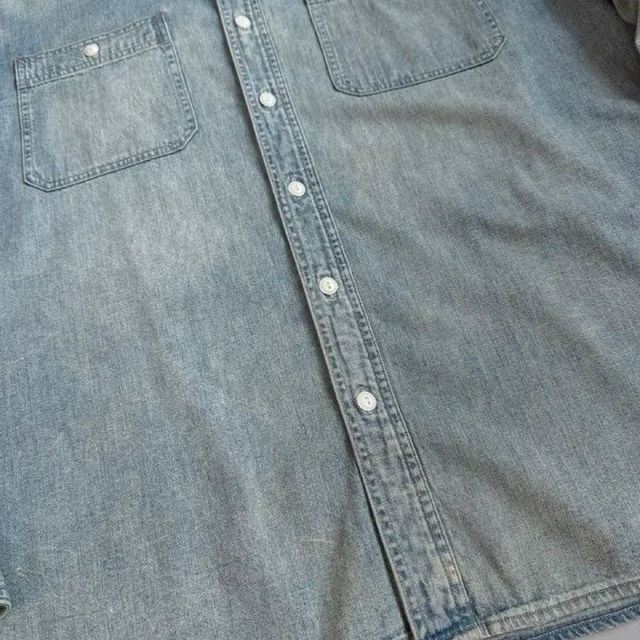 [SOLD OUT] RRL 더블알엘 XXL 투포켓 빅사이즈 워크 데님셔츠