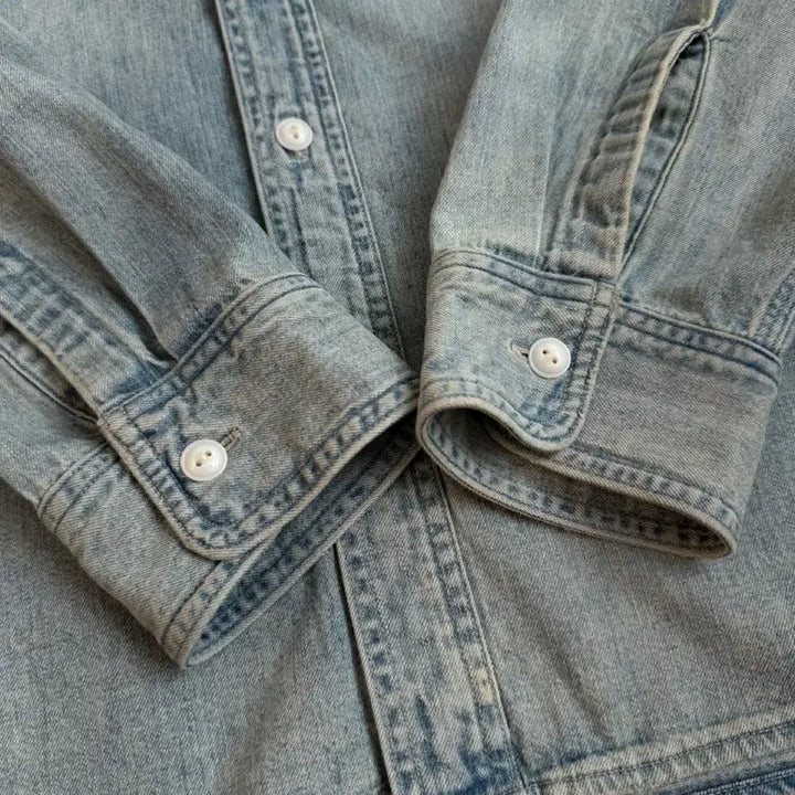 [SOLD OUT] RRL 더블알엘 XXL 투포켓 빅사이즈 워크 데님셔츠