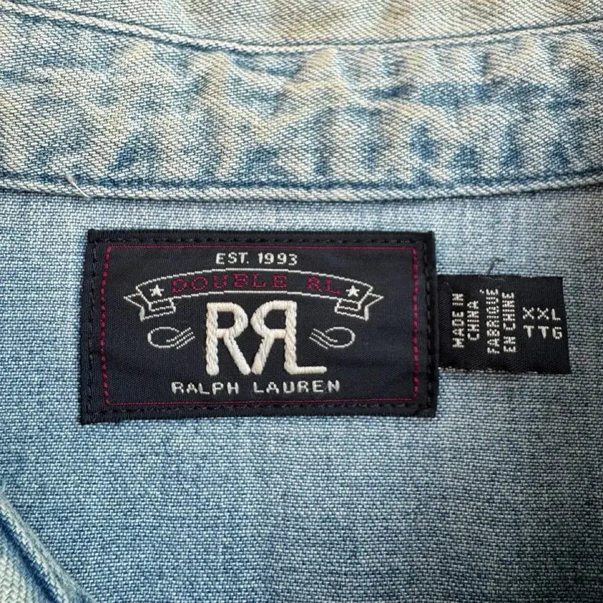 [SOLD OUT] RRL 더블알엘 XXL 투포켓 빅사이즈 워크 데님셔츠