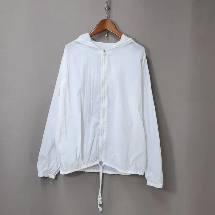 [SOLD OUT] 화이트 얇은 후드 집업 바람막이