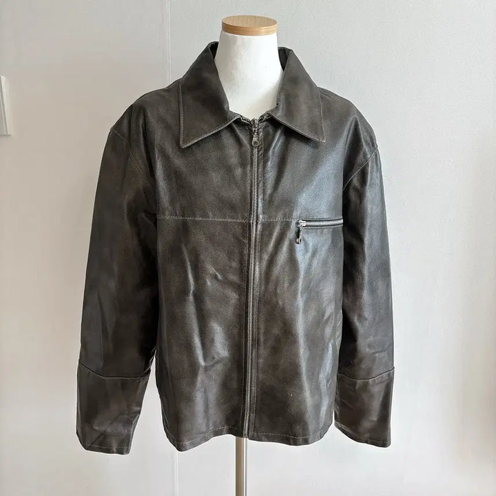 [SOLD OUT] 이탈리아 리얼 가죽자켓 브라운 레더 점퍼 남성 이태리