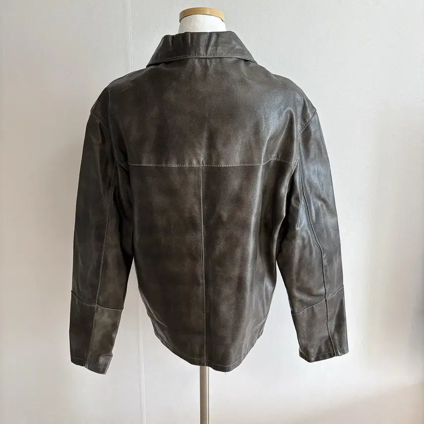 [SOLD OUT] 이탈리아 리얼 가죽자켓 브라운 레더 점퍼 남성 이태리