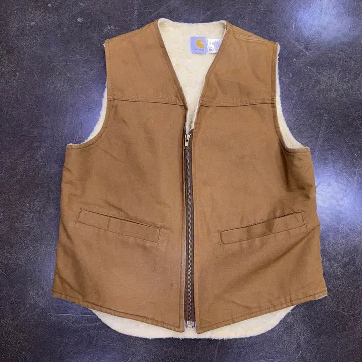 [BUNJANG] Carhartt Sherpa Lined Duck Canvas Vest M / 칼하트 쉐르파 덕 캔버스 조끼 베스트 M