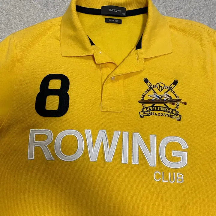 [BUNJANG] HAZZYS Yellow Slim Fit Polo Shirt / HAZZYS 헤지스 노란색 반팔 카라티 슬림핏 100