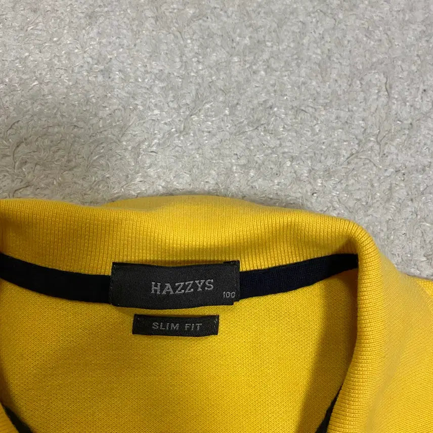 [BUNJANG] HAZZYS Yellow Slim Fit Polo Shirt / HAZZYS 헤지스 노란색 반팔 카라티 슬림핏 100