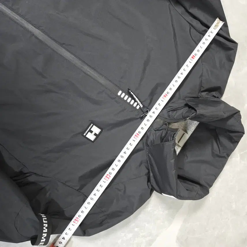 [BUNJANG] HUMMER Black Windbreaker Hooded Jacket / HUMMER 검정색 바람막이 후드 자켓