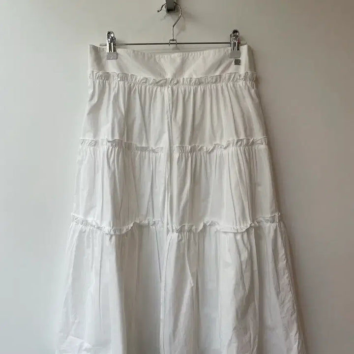 [BUNJANG] White Ruffle Midi Skirt M / 화이트 캉캉 미디 스커트 M