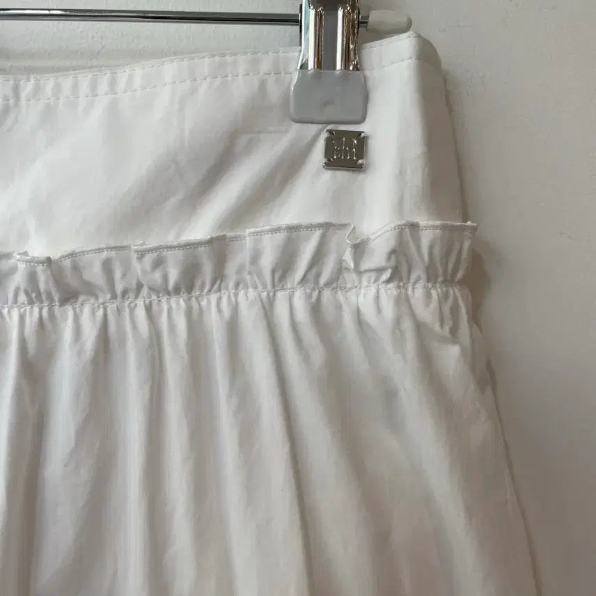 [BUNJANG] White Ruffle Midi Skirt M / 화이트 캉캉 미디 스커트 M