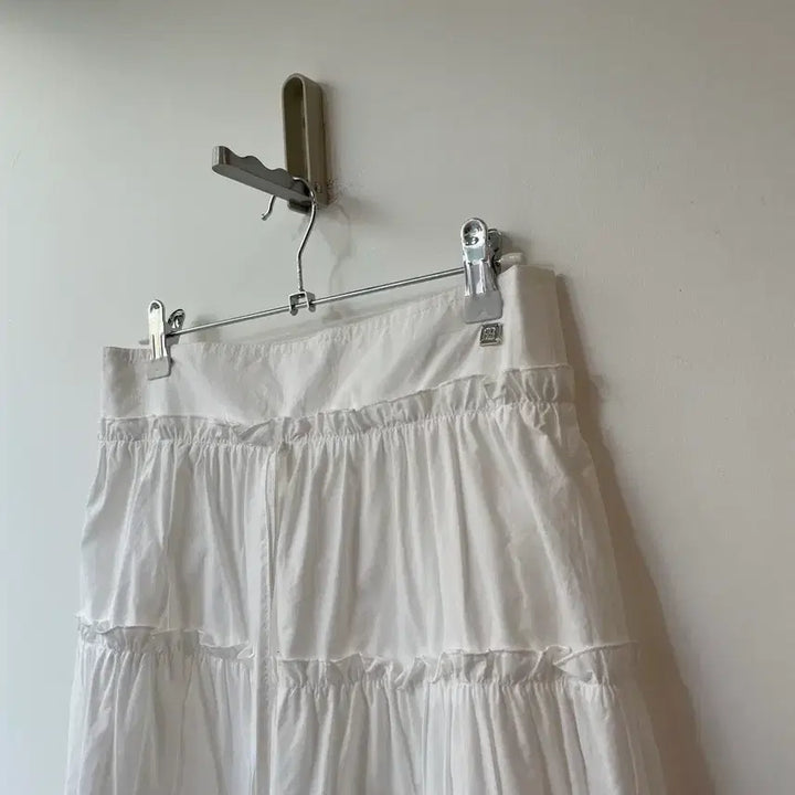 [BUNJANG] White Ruffle Midi Skirt M / 화이트 캉캉 미디 스커트 M