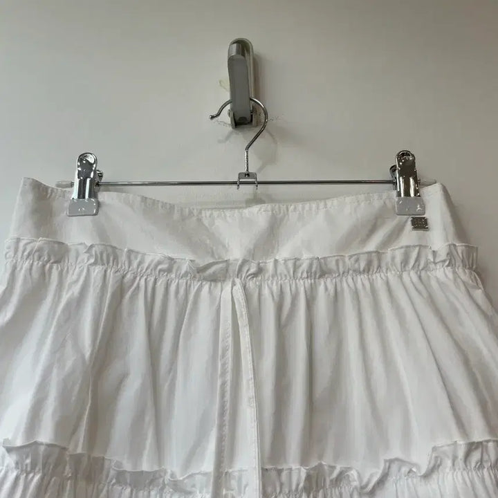 [BUNJANG] White Ruffle Midi Skirt M / 화이트 캉캉 미디 스커트 M