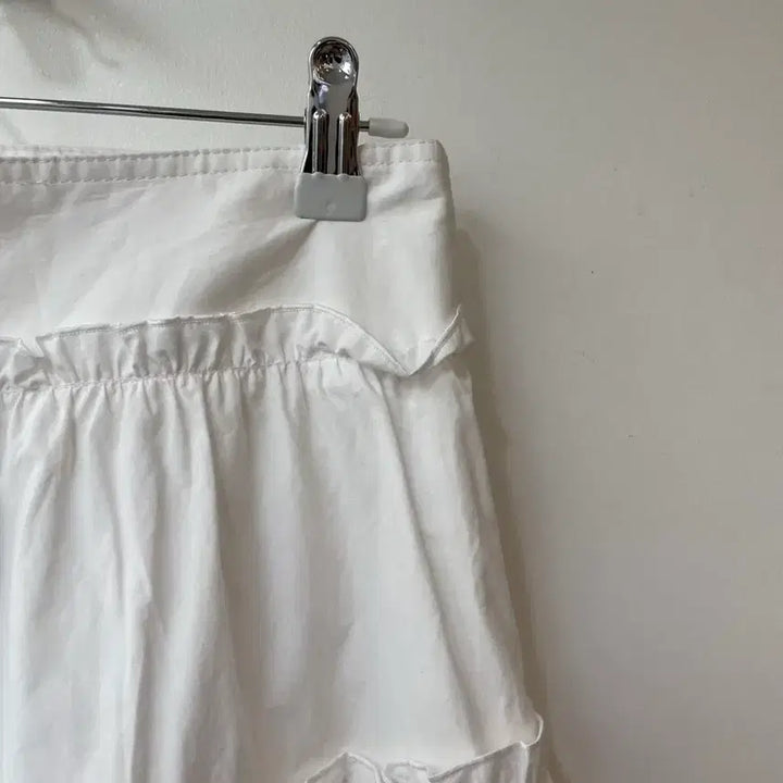 [BUNJANG] White Ruffle Midi Skirt M / 화이트 캉캉 미디 스커트 M