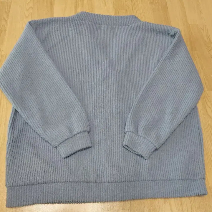 [BUNJANG] 1 PERCENT ELEVEN Blue Ribbed V-Neck Cardigan / 1 PERCENT ELEVEN 블루 골지 브이넥 가디건