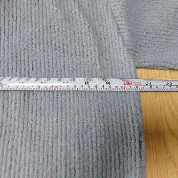 [BUNJANG] 1 PERCENT ELEVEN Blue Ribbed V-Neck Cardigan / 1 PERCENT ELEVEN 블루 골지 브이넥 가디건