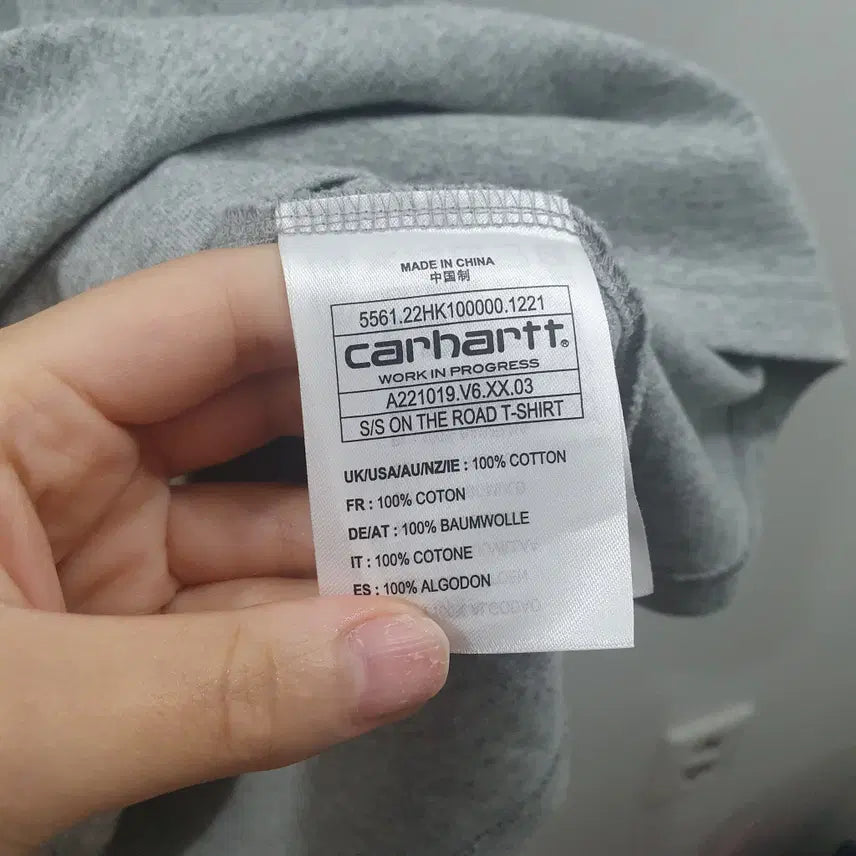 [SOLD OUT] M 칼하트 남성 그레이 프린팅 반팔 티셔츠