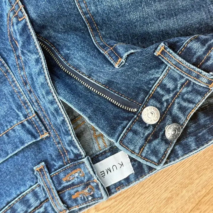 [BUNJANG] Kume Semi-Wide Denim Medium Blue Jeans / 쿠메 포켓 세미와이드 데님 미디엄 블루