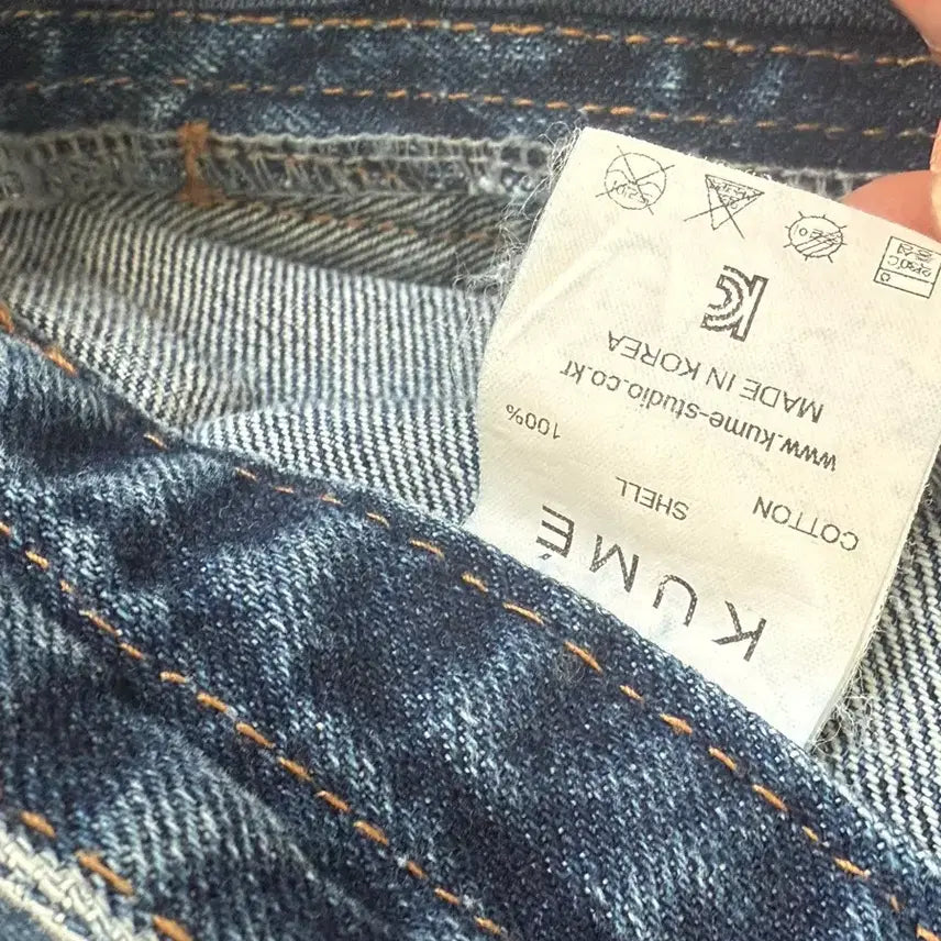 [BUNJANG] Kume Semi-Wide Denim Medium Blue Jeans / 쿠메 포켓 세미와이드 데님 미디엄 블루