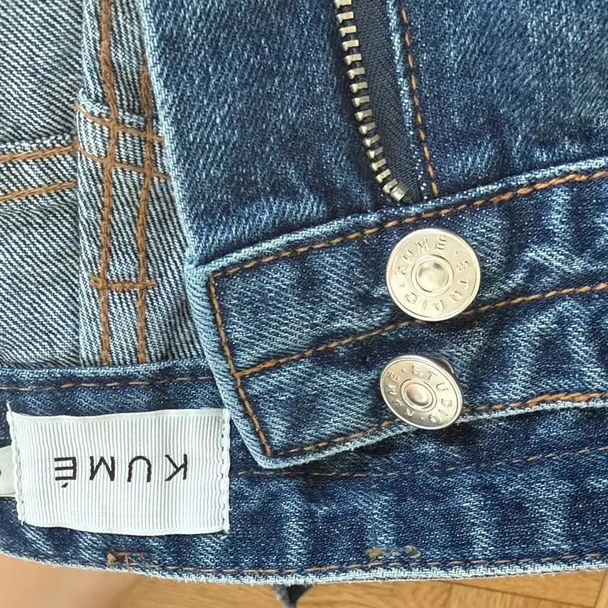 [BUNJANG] Kume Semi-Wide Denim Medium Blue Jeans / 쿠메 포켓 세미와이드 데님 미디엄 블루
