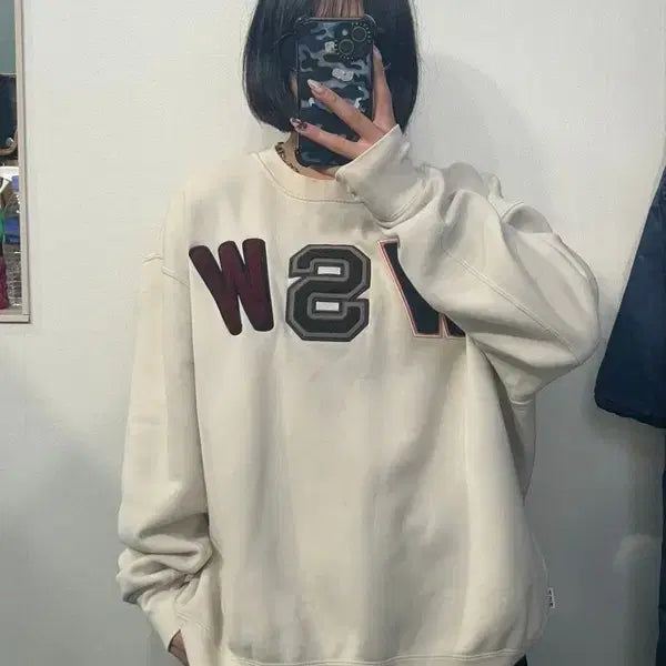 [BUNJANG] Nike NSW Acrylic Logo Sweatshirt / 라지 나이키 NSW 아크릴 로고 맨투맨 크루 탑 스웨트셔츠