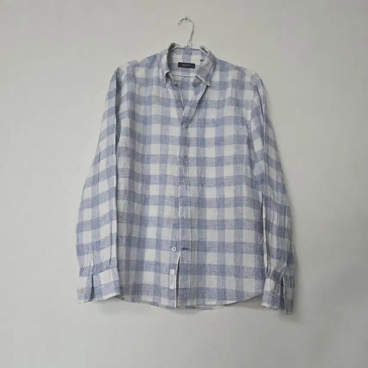 [SOLD OUT] 헤지스 HAZZYS 블루 체크 린넨 셔츠