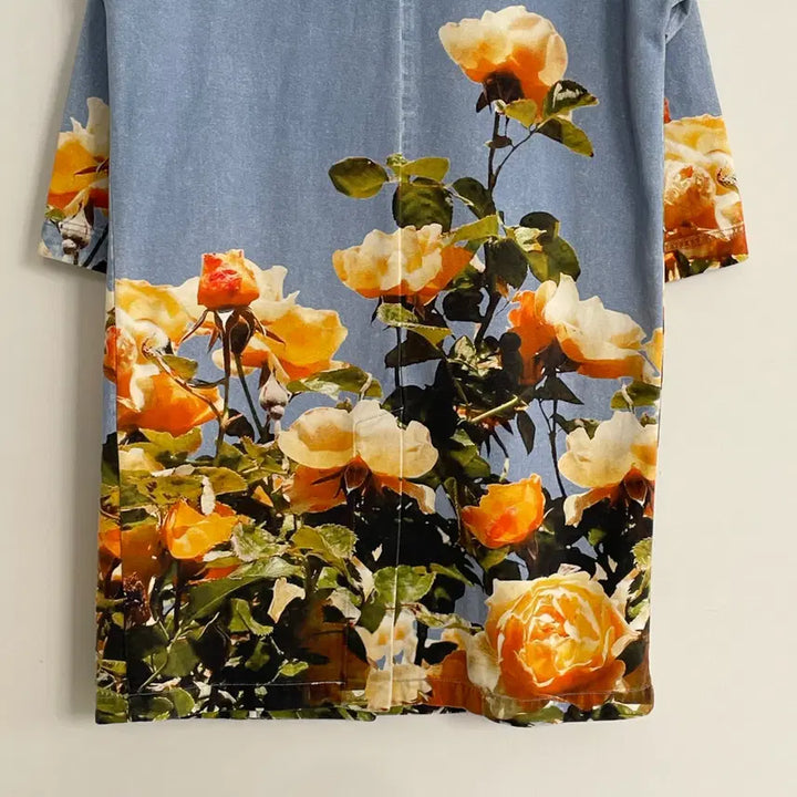 [SOLD OUT] MSGM 데님 플라워 프린팅 롱 싱글 롱 코트