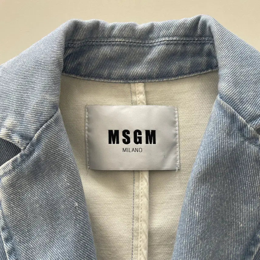 [SOLD OUT] MSGM 데님 플라워 프린팅 롱 싱글 롱 코트