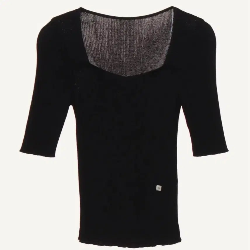 [BUNJANG] Deuel Black 7/10 Sleeve Knit Top / 듀엘 블랙 니트7부(실사. 무배)