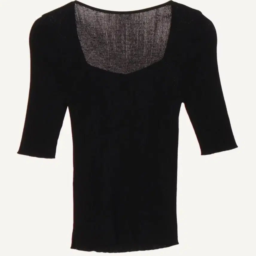 [BUNJANG] Deuel Black 7/10 Sleeve Knit Top / 듀엘 블랙 니트7부(실사. 무배)