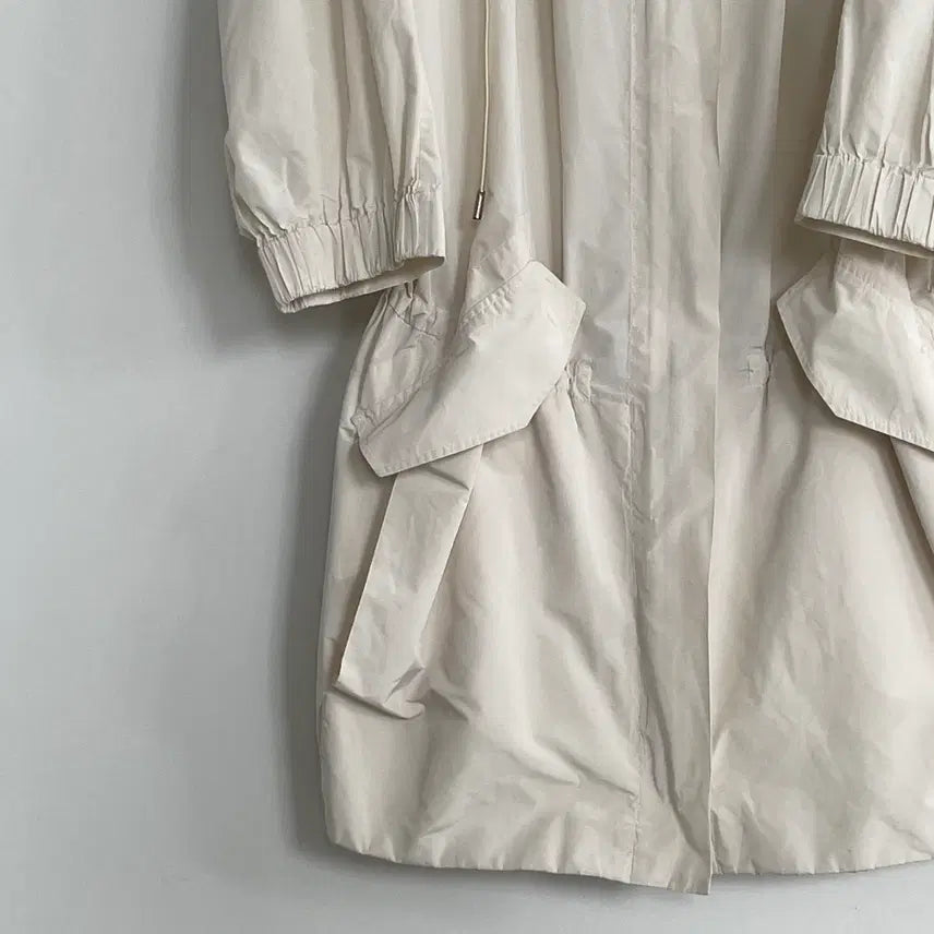 [SOLD OUT] 타임 폴리에스터 크림 후드 야상 코트