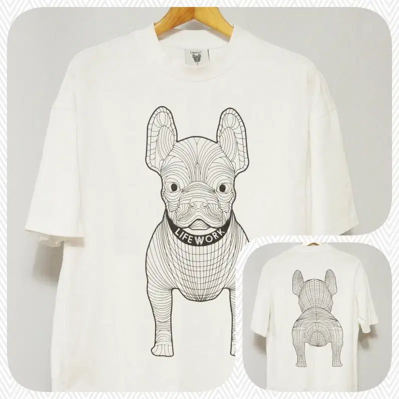 [BUNJANG] Life Work Big Logo White T-shirt / 라이프워크 빅로고 반팔 라운드 티셔츠 남성100