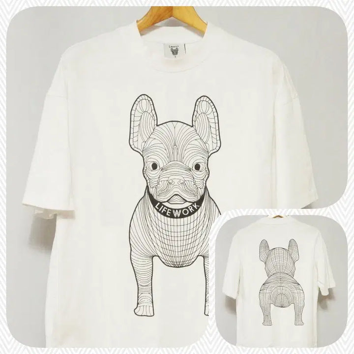 [BUNJANG] Life Work Big Logo White T-shirt / 라이프워크 빅로고 반팔 라운드 티셔츠 남성100