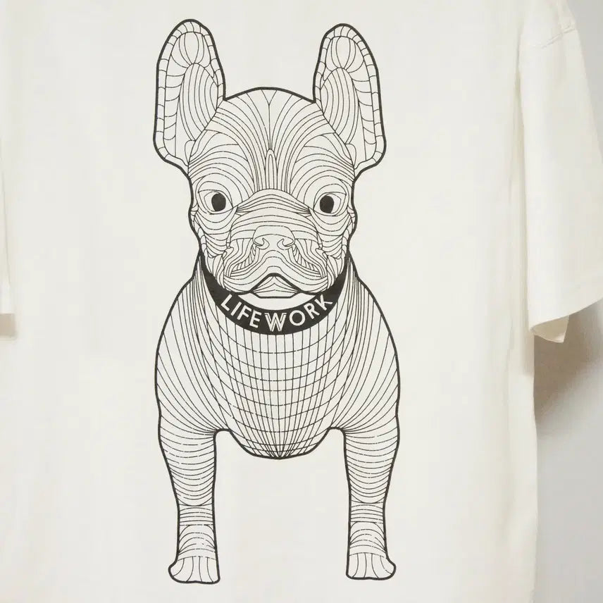 [BUNJANG] Life Work Big Logo White T-shirt / 라이프워크 빅로고 반팔 라운드 티셔츠 남성100