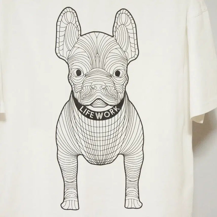 [BUNJANG] Life Work Big Logo White T-shirt / 라이프워크 빅로고 반팔 라운드 티셔츠 남성100