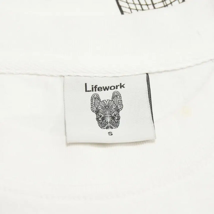 [BUNJANG] Life Work Big Logo White T-shirt / 라이프워크 빅로고 반팔 라운드 티셔츠 남성100