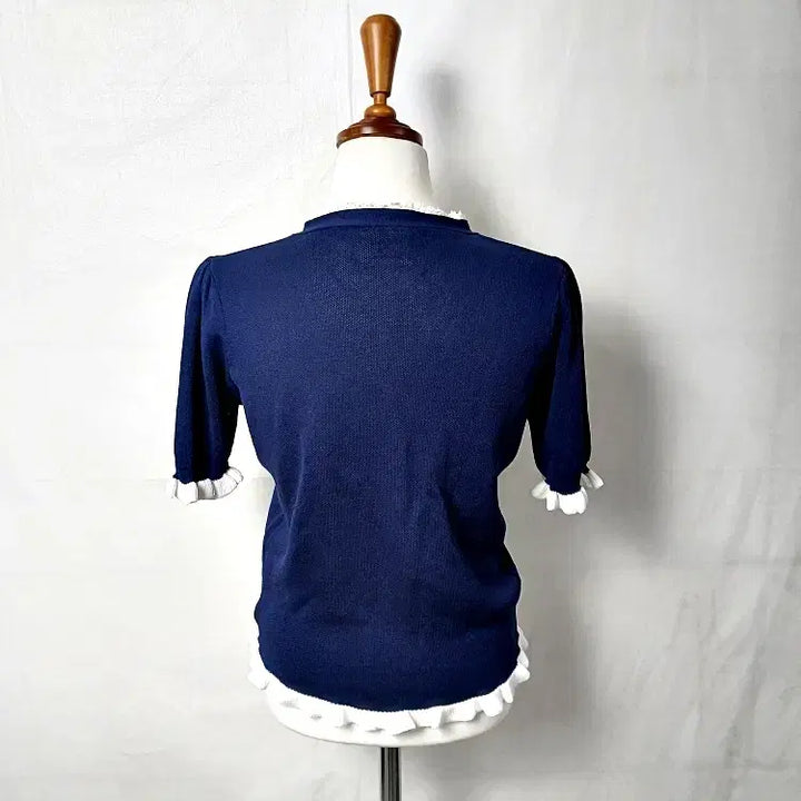 [BUNJANG] DSADNATS Navy Lace Short Sleeve Cardigan / DSADNATS 드라드낫츠 네이비 레이스 반팔가디건 85