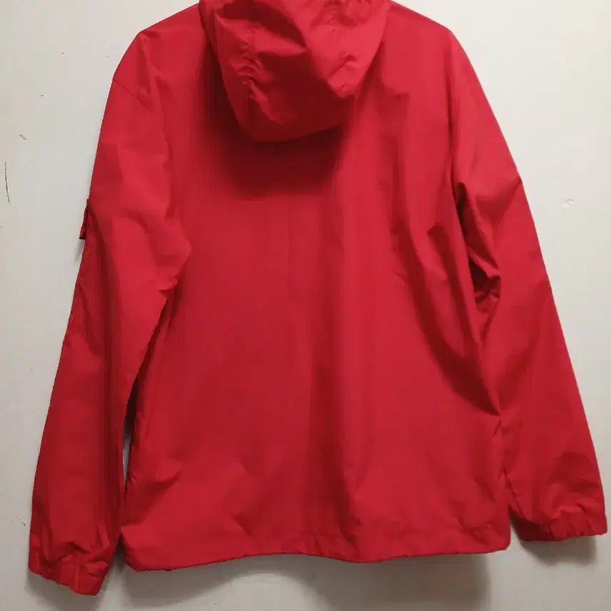[BUNJANG] Adidas Unisex Tri-Stripe Windbreaker Jacket Red (S) / 아디다스 여성 남성공용 삼선 바람막이 후드 레드 사이즈 S 90