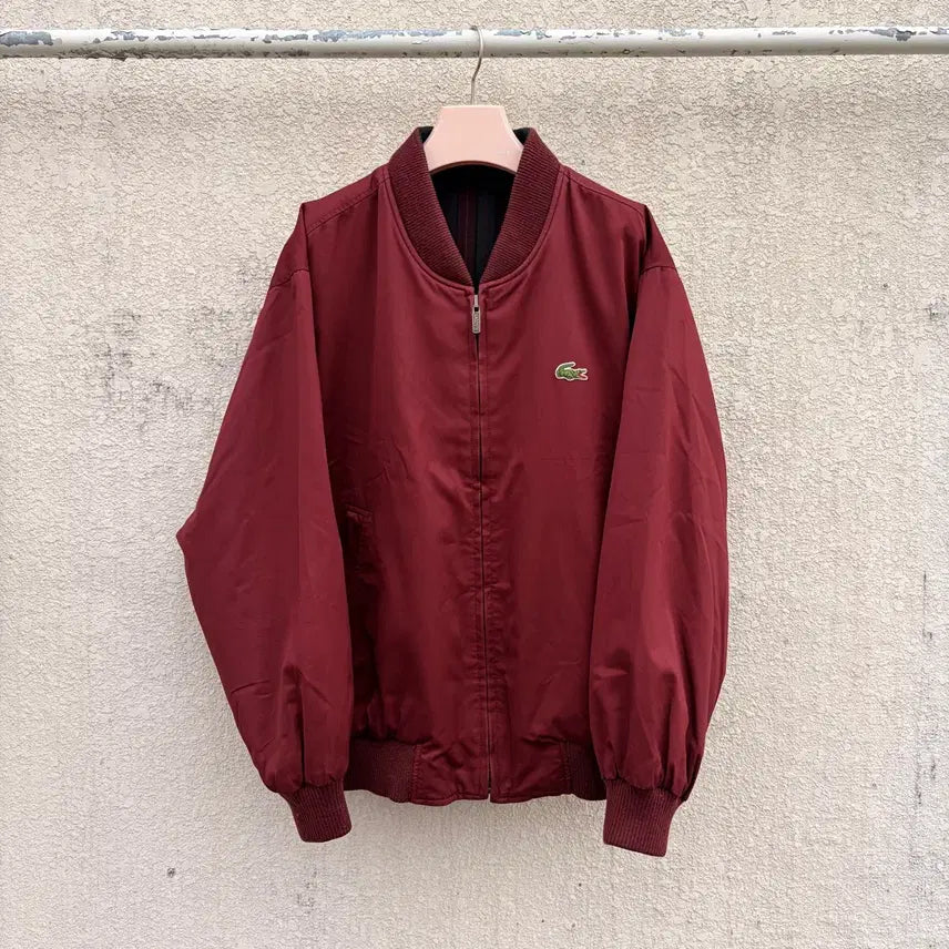 [SOLD OUT] 라코스테 90s 올드스쿨 버건디 리버시블 블루종 자켓(100)
