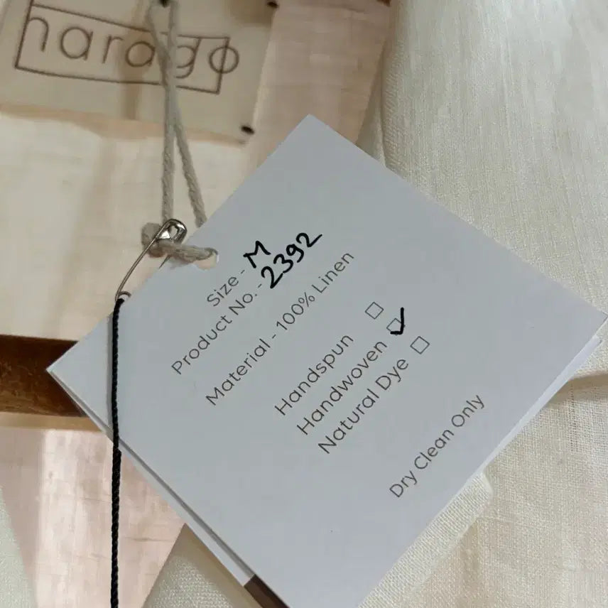 [SOLD OUT] (M) 하라고 린넨 자수 오픈 카라 셔츠 캠프 harago