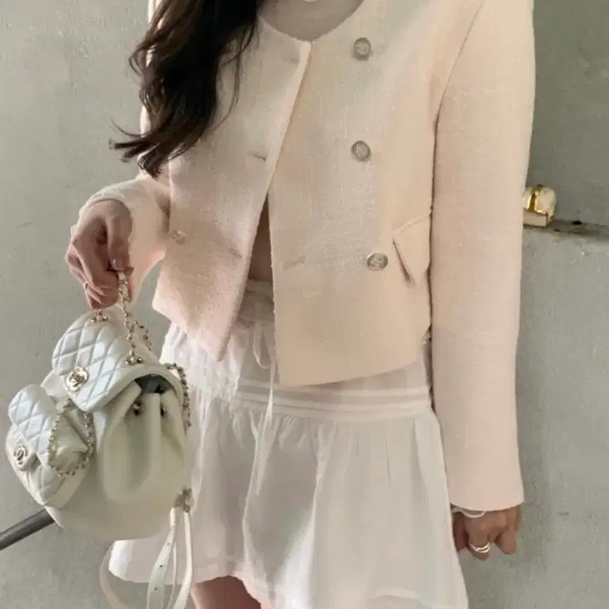 [SOLD OUT] 온드민 트위드 자켓 핑크