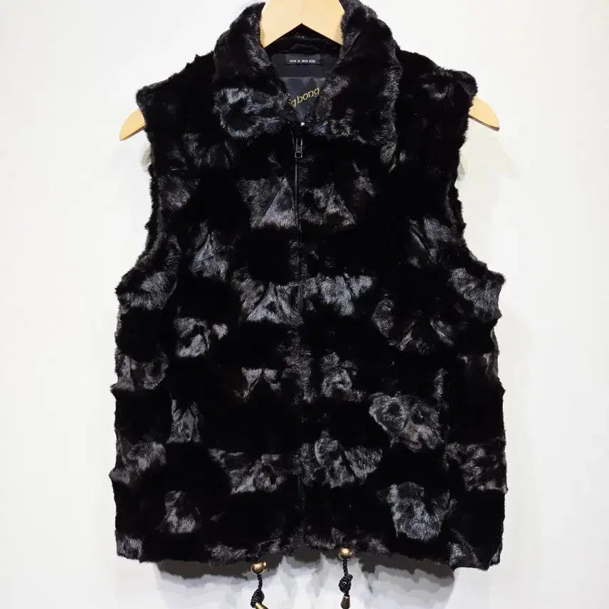 [BUNJANG] Lie Sang Bong Black Block Fur Vest / 이상봉 (Lie sang bong) 블랙 블록 퍼 베스트