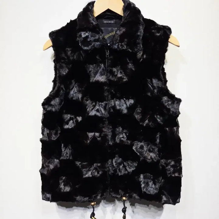 [BUNJANG] Lie Sang Bong Black Block Fur Vest / 이상봉 (Lie sang bong) 블랙 블록 퍼 베스트
