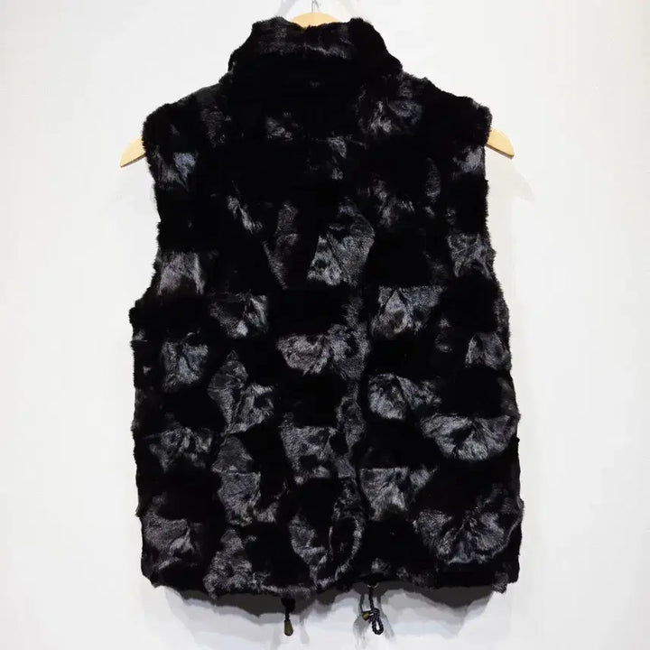 [BUNJANG] Lie Sang Bong Black Block Fur Vest / 이상봉 (Lie sang bong) 블랙 블록 퍼 베스트