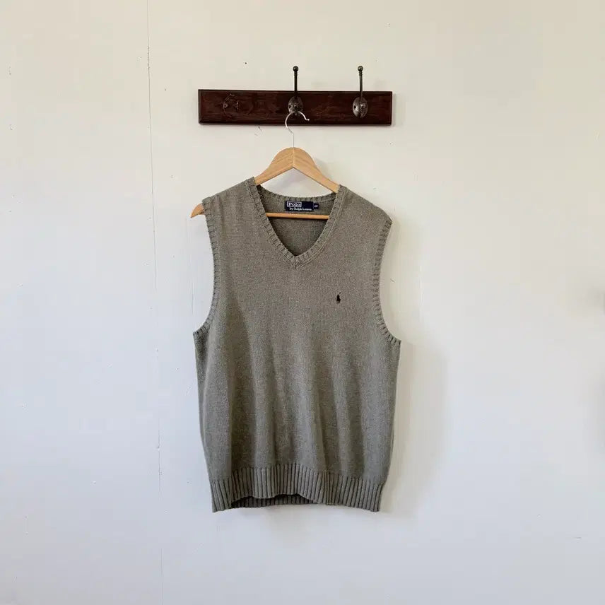[BUNJANG] Polo Ralph Lauren Knit Vest Beige / 폴로 랄프로렌 니트 조끼 베이지 100