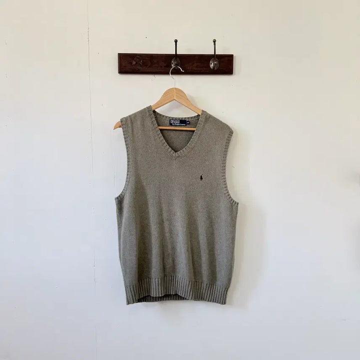 [BUNJANG] Polo Ralph Lauren Knit Vest Beige / 폴로 랄프로렌 니트 조끼 베이지 100