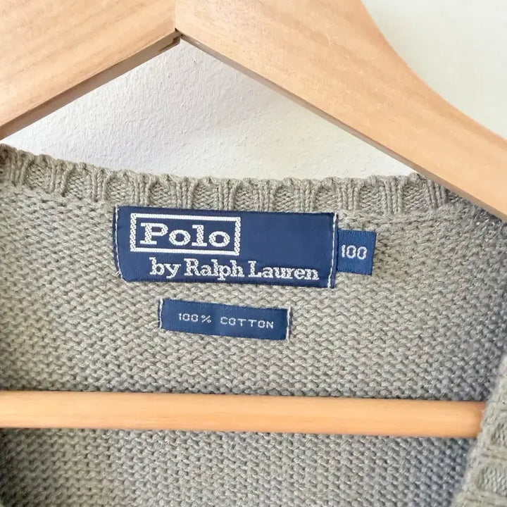 [BUNJANG] Polo Ralph Lauren Knit Vest Beige / 폴로 랄프로렌 니트 조끼 베이지 100