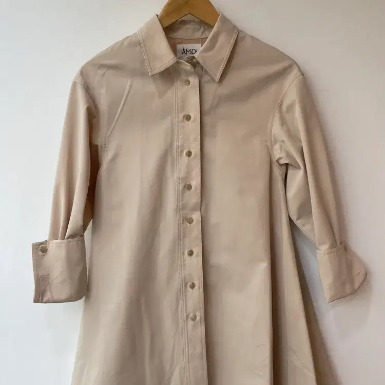 [BUNJANG] Ami-D Beige Shirt Dress / 베이지 셔츠 원피스